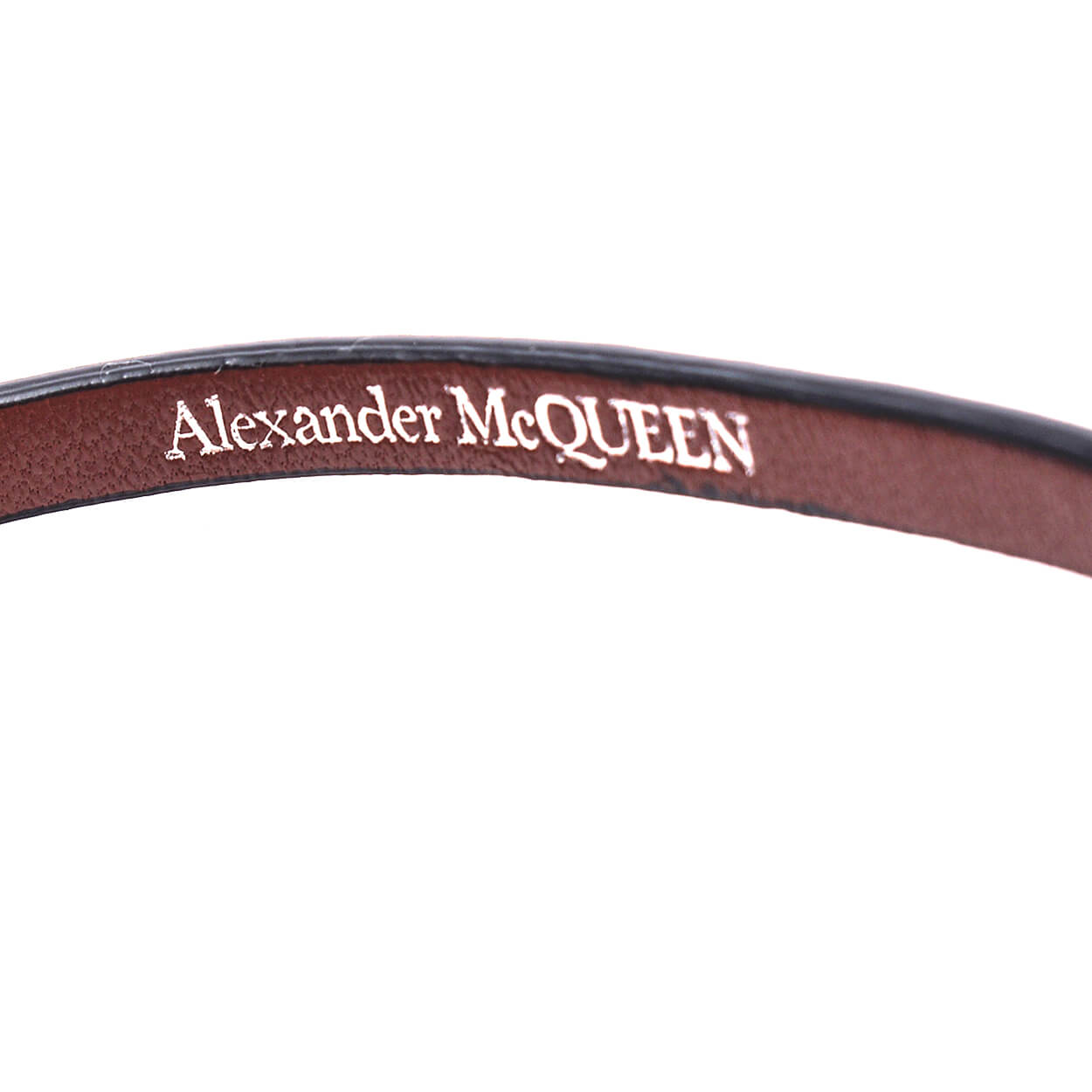 Alexander McQueen - Black Leather & Silver Studded Double Wrap Skull Bracelet 